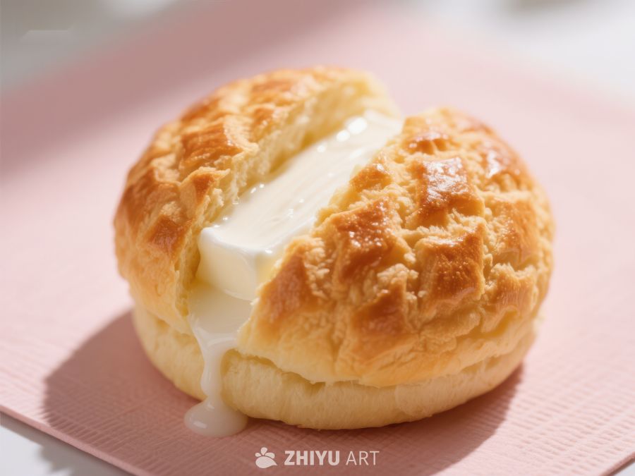 奶油面包，金黄酥脆