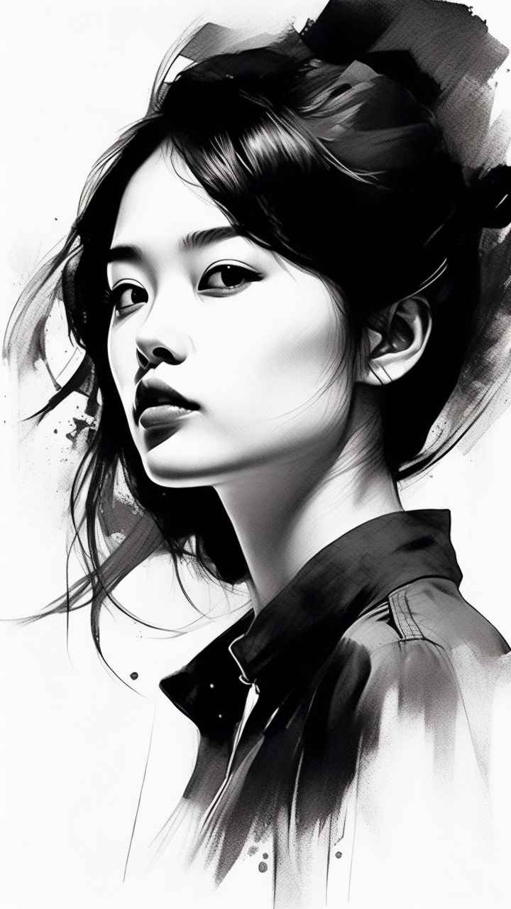 黑白美女艺术背景 9