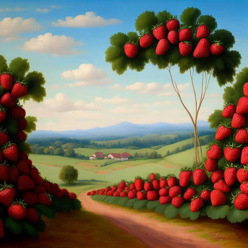 一个美丽的风景大过大草莓画1