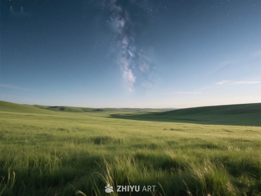 草原星空下的宁静景色 1