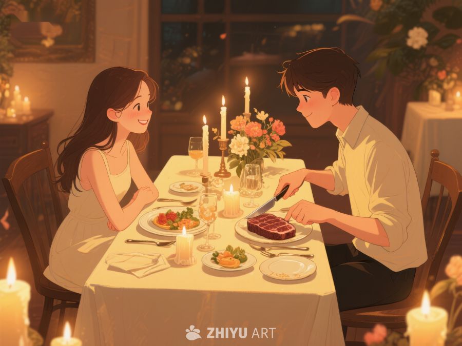 烛光晚餐中的温馨对话 1246