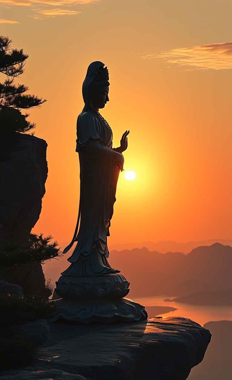 夕阳黄昏下的观音庄严 11