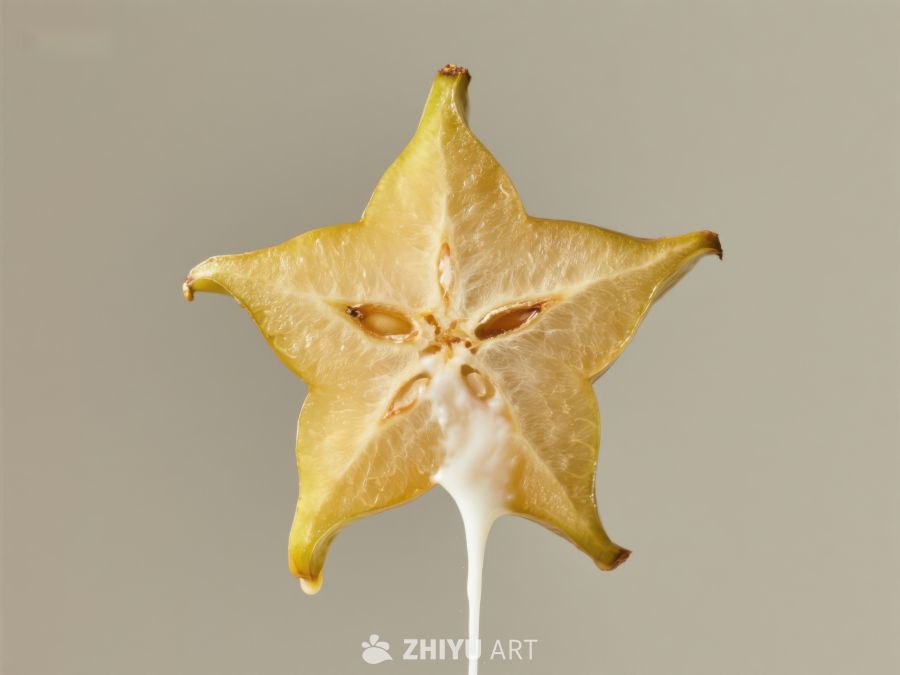 切片杨桃与奶油点缀 424