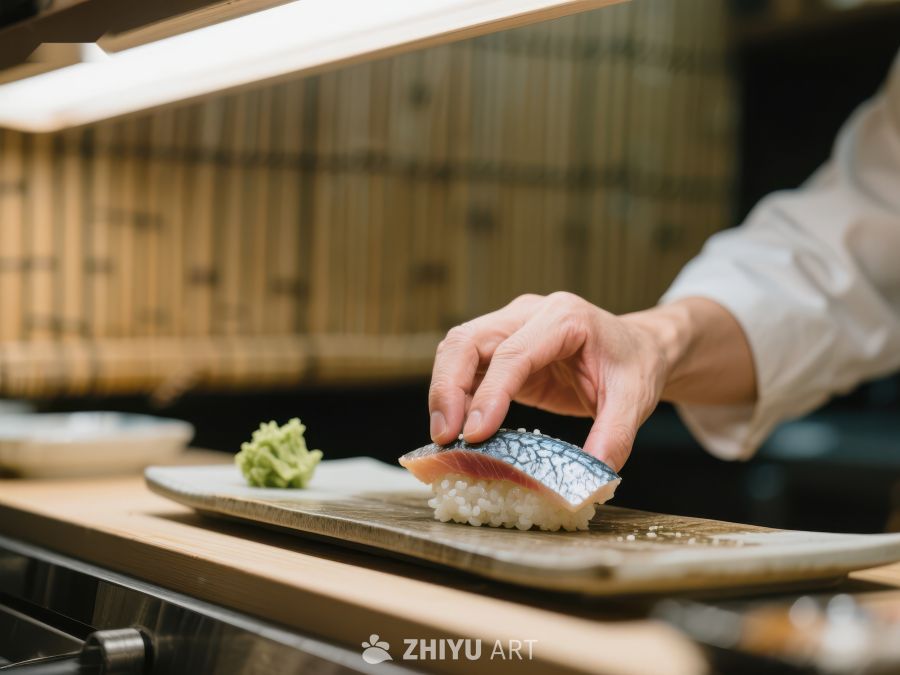 寿司师傅精心制作美食 579