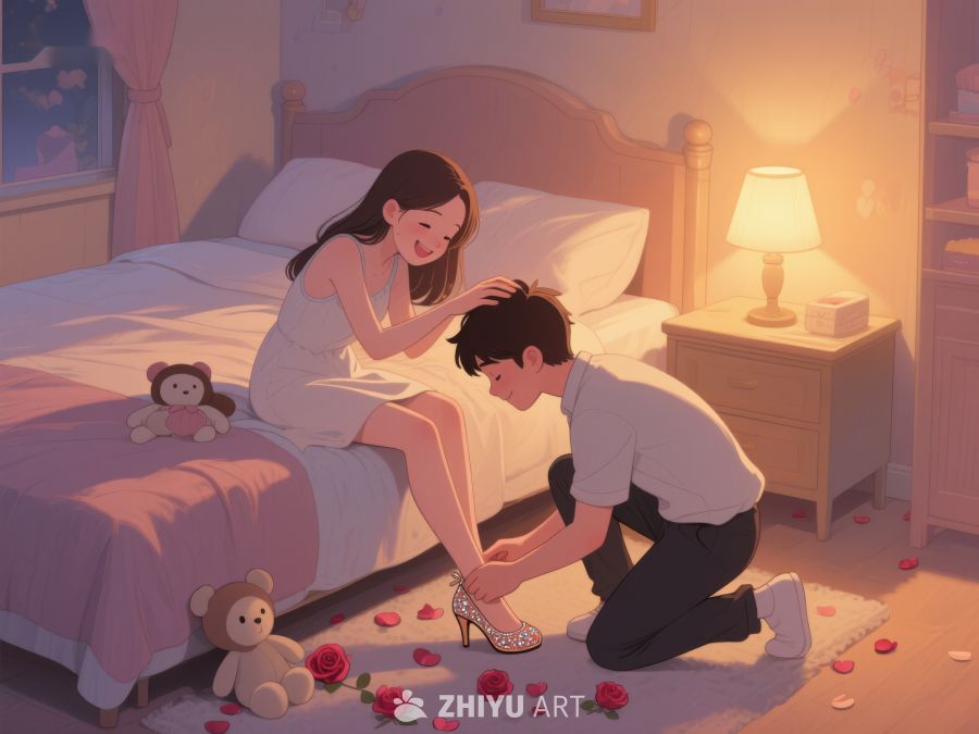 温馨卧室中的浪漫瞬间 781