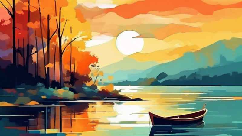 印象派插画莫奈风格