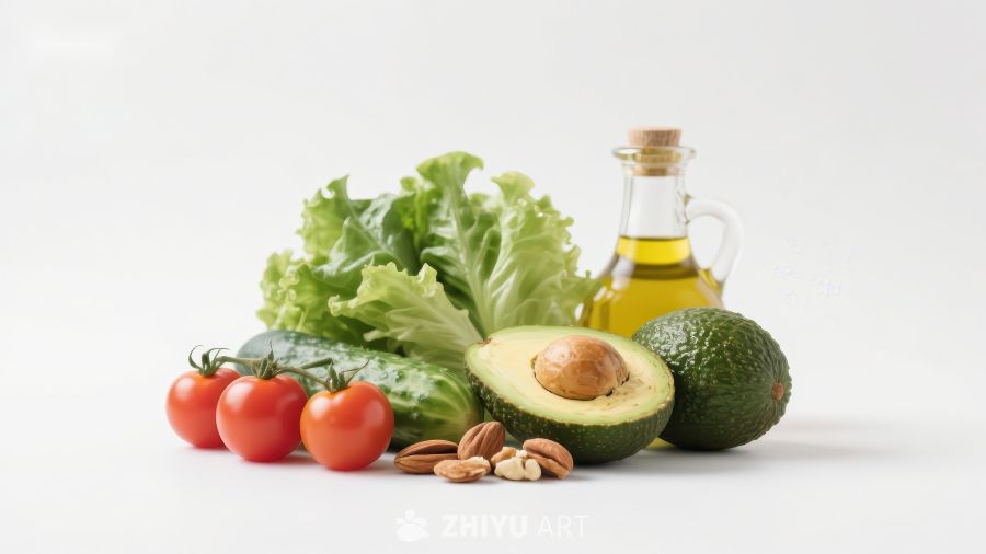 新鲜蔬菜与健康油品组合