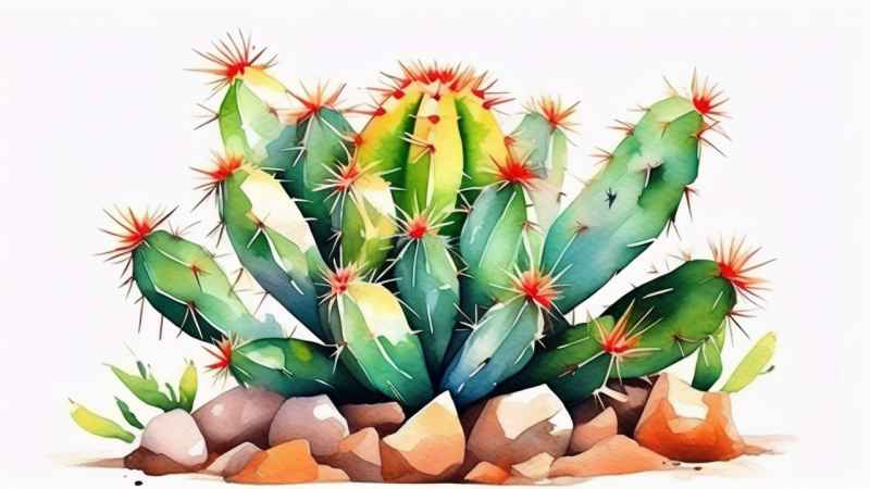 仙人掌自然植物插画 57