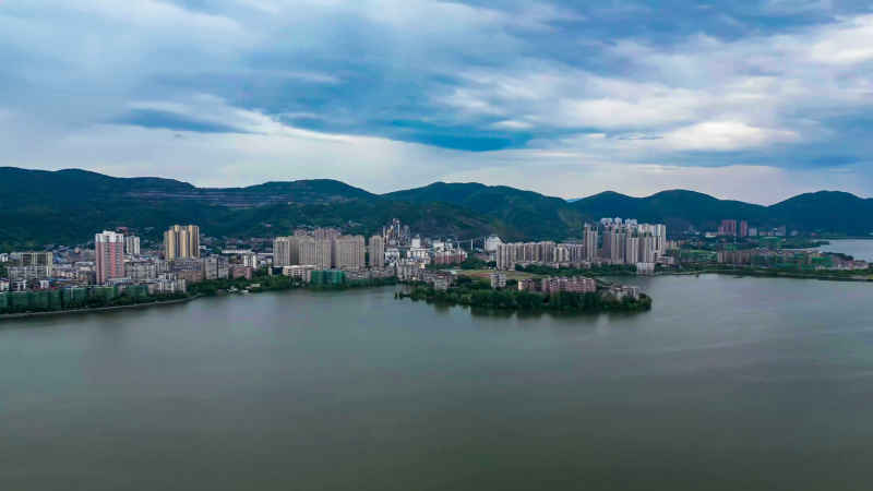 湖北黄石城市风光旅游景区航拍摄影图