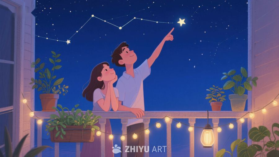 夜空下，两人共赏星辰 543