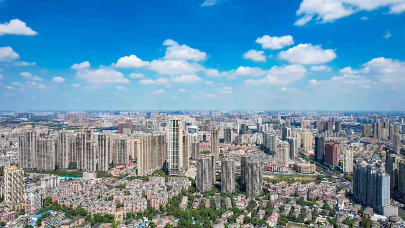 安徽合肥城市风光航拍图 