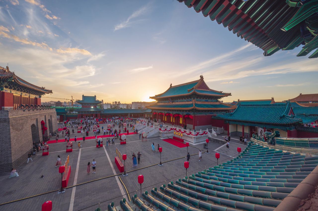 大同古建筑侧机位日落延时