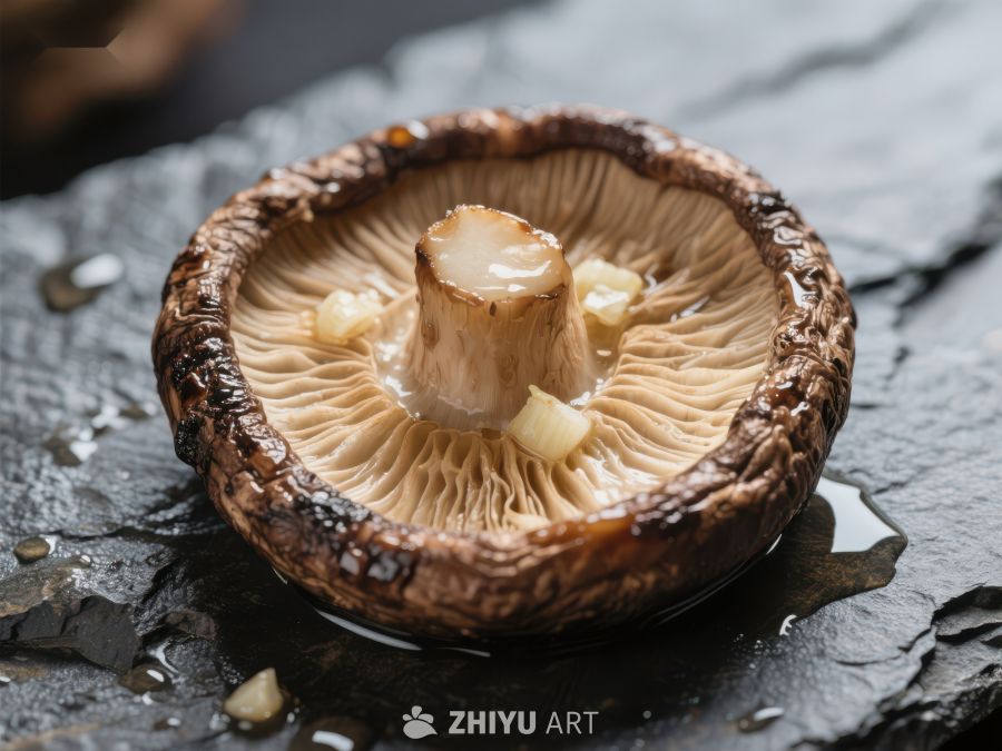 新鲜香菇特写，细节清晰 1707