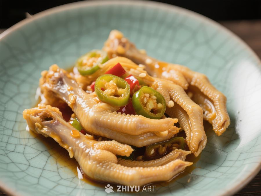 香辣鸡爪，美味可口的中式小吃 1580