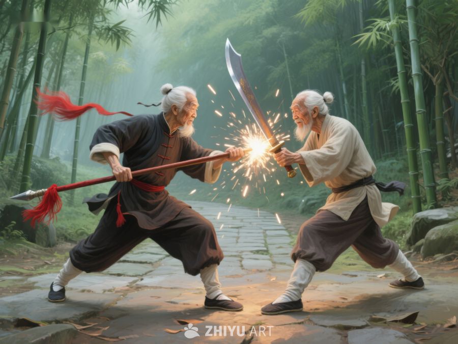 竹林深处两位老者激烈对战 907
