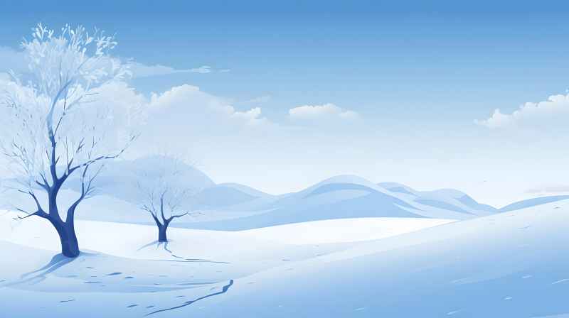 冬季唯美雪景创业插画 82