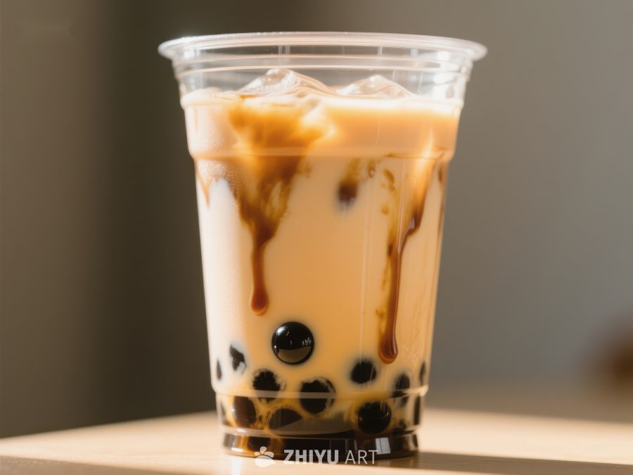 冰爽奶茶配珍珠