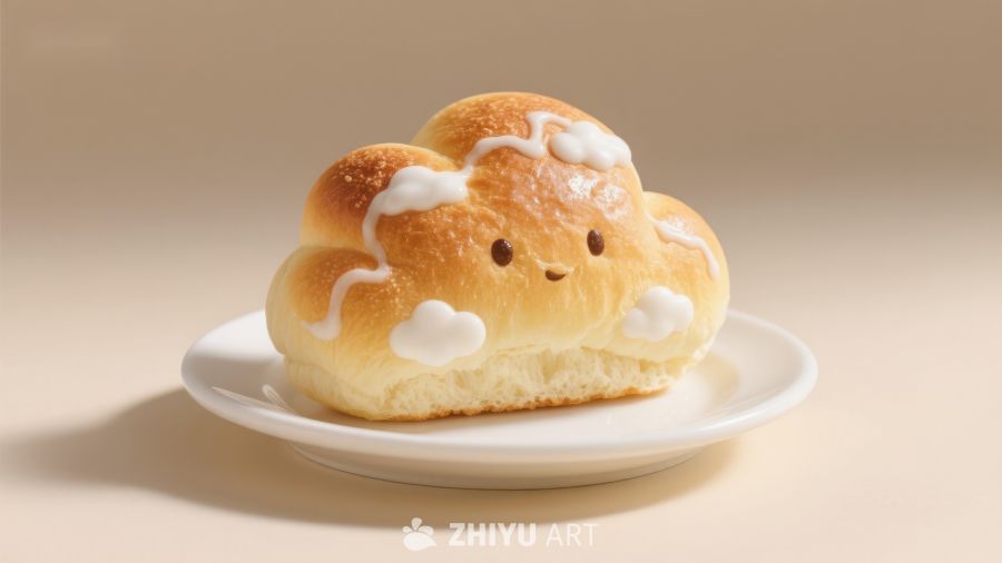 云朵造型面包，可爱设计