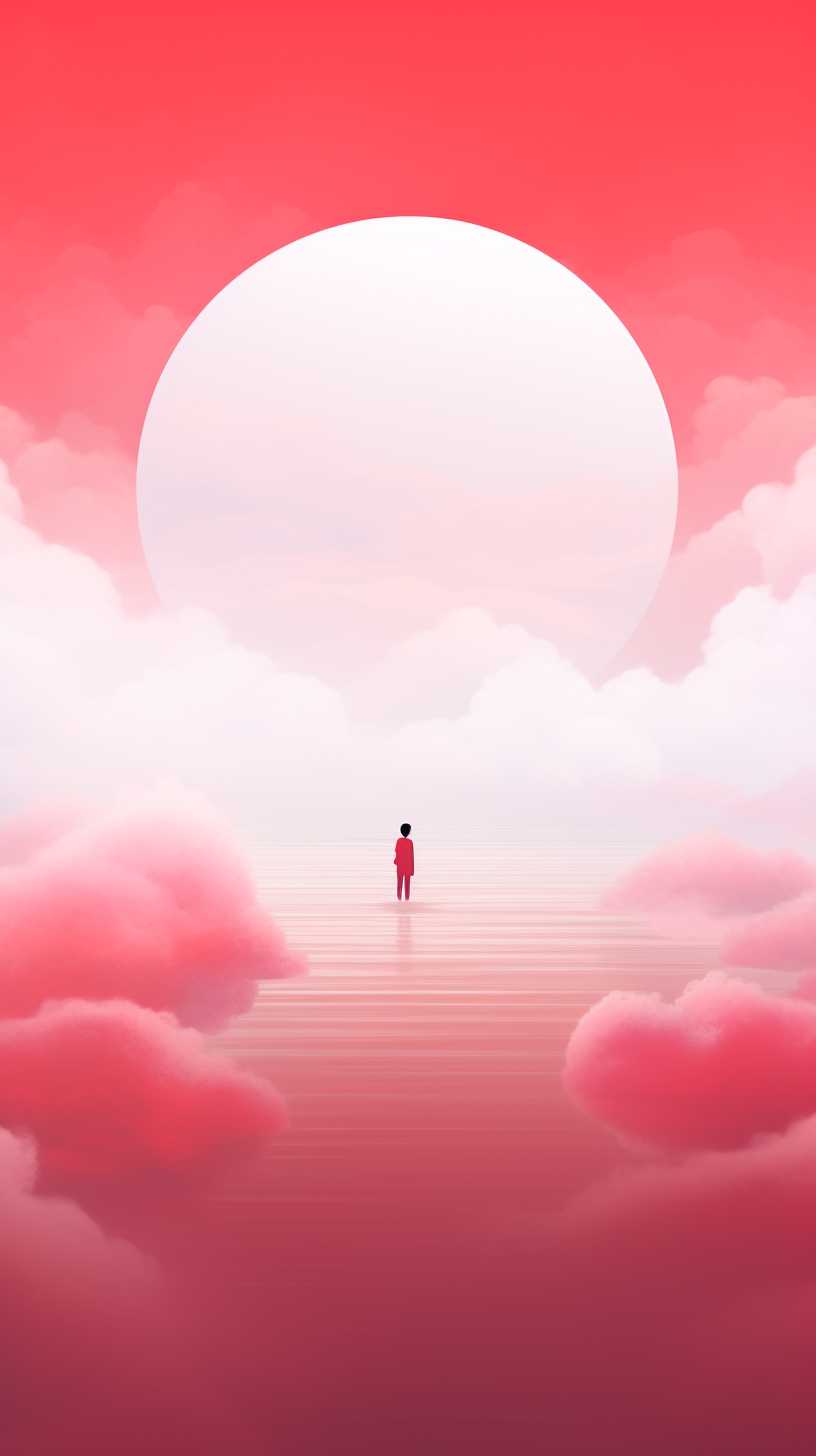 红色背景艺术图