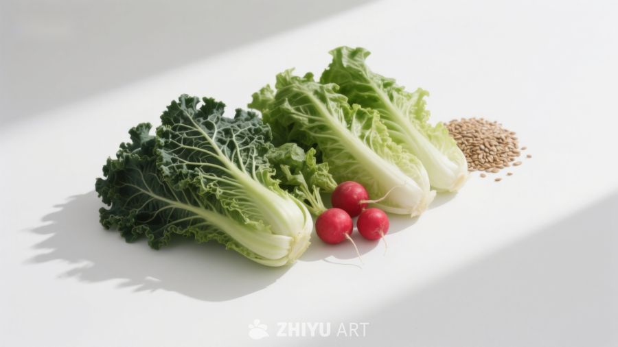 新鲜蔬菜与谷物静物