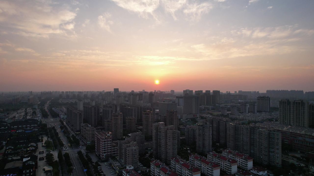 江苏宿迁城市风光地标建筑航拍 
