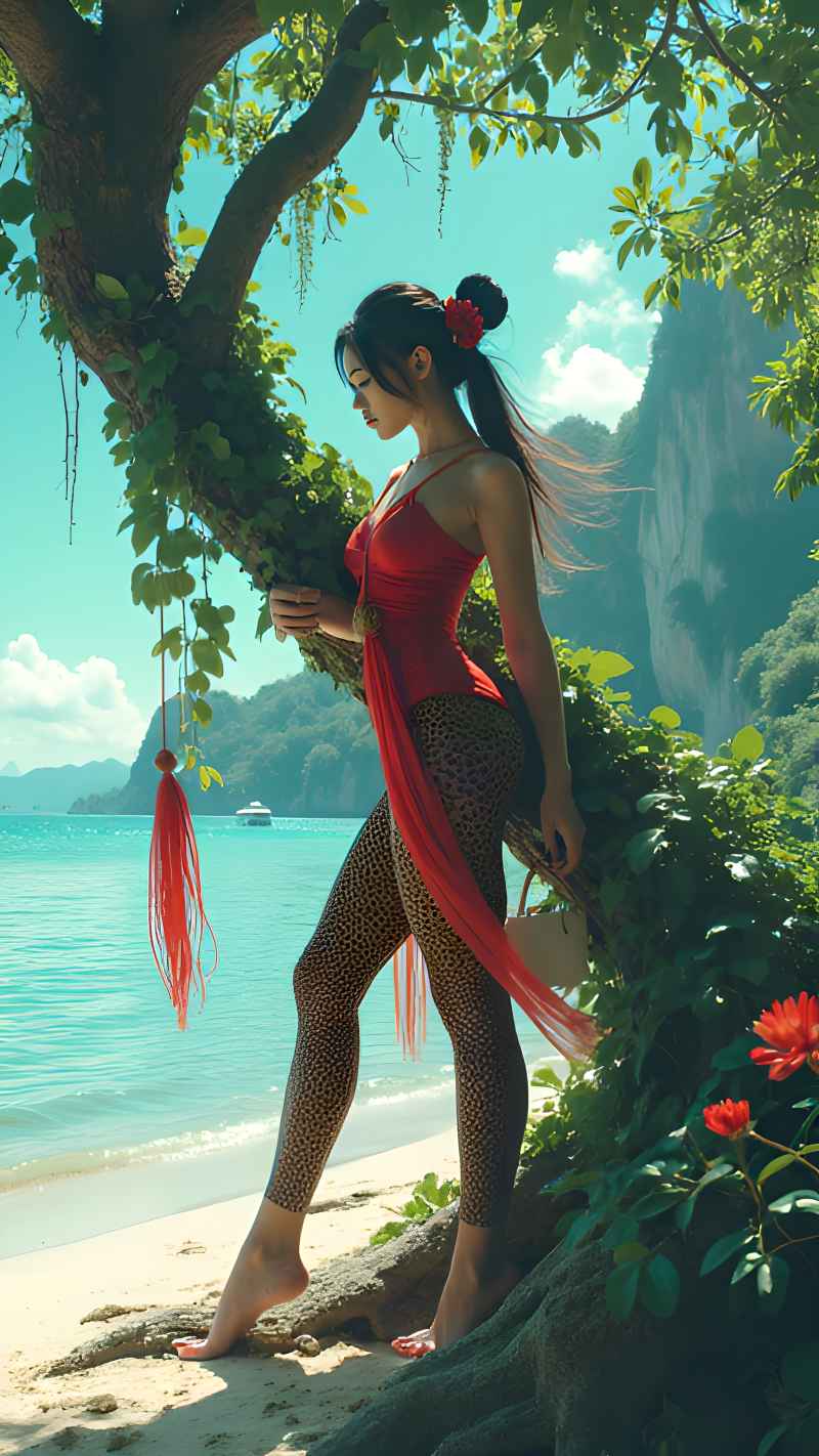 森林红色美女衣服写来艺术 20