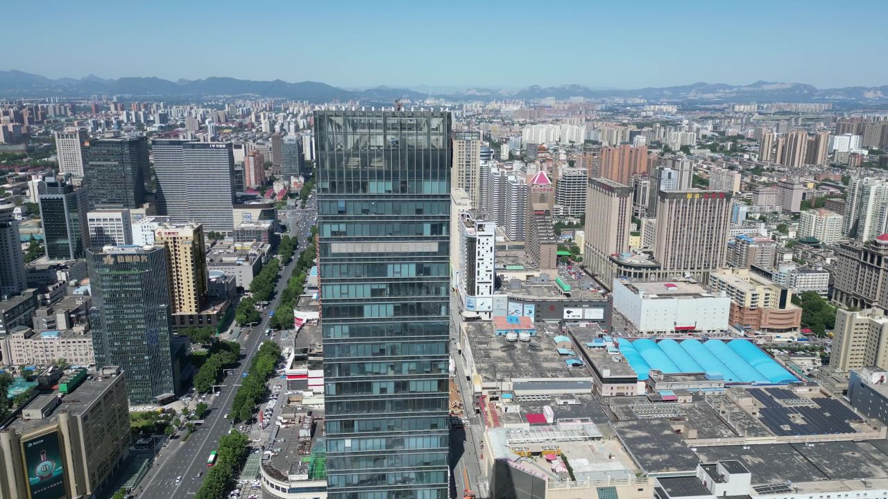  航拍河北石家庄城市建设
