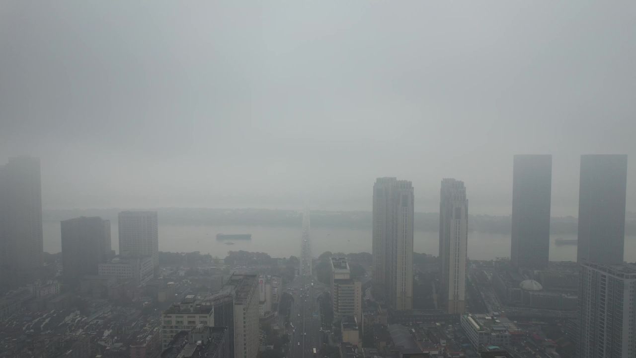 长沙清晨迷雾航拍 