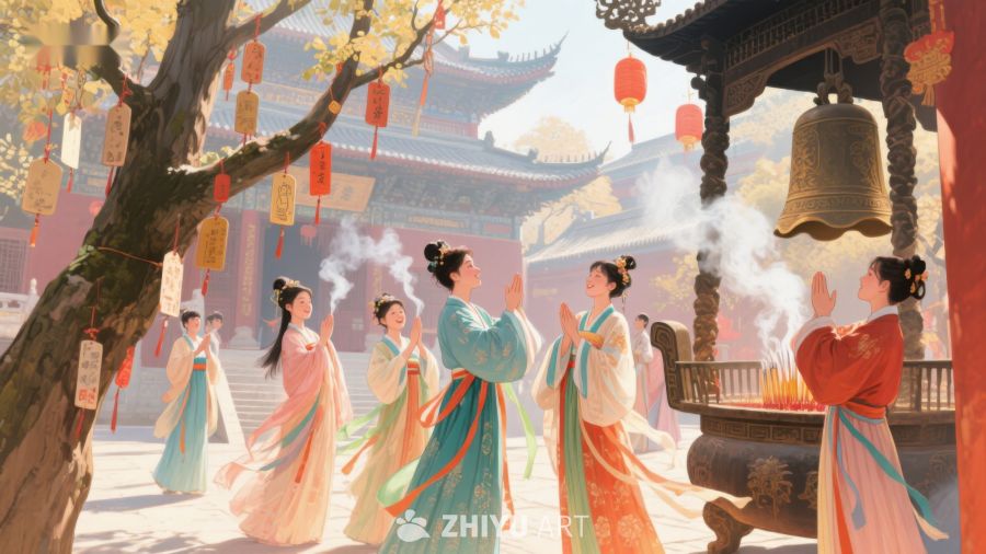 古风女子寺庙祈福 230