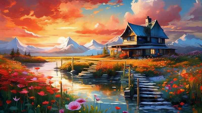 充满活力的绿洲在它的后院各种花 77