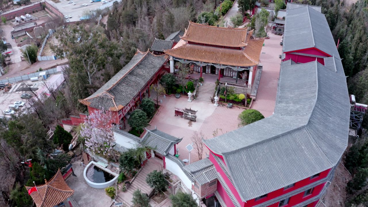 云南楚雄姚安县观音寺航拍