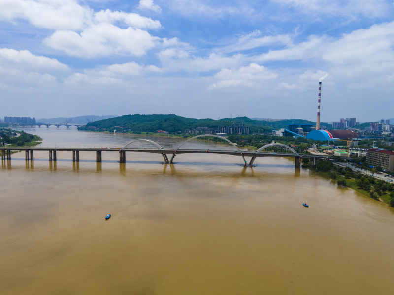 湖南株洲城市风光航拍
