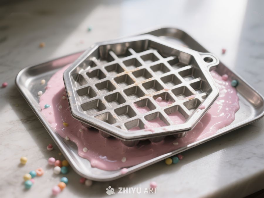 粉色糖霜与金属模具的创意组合 225