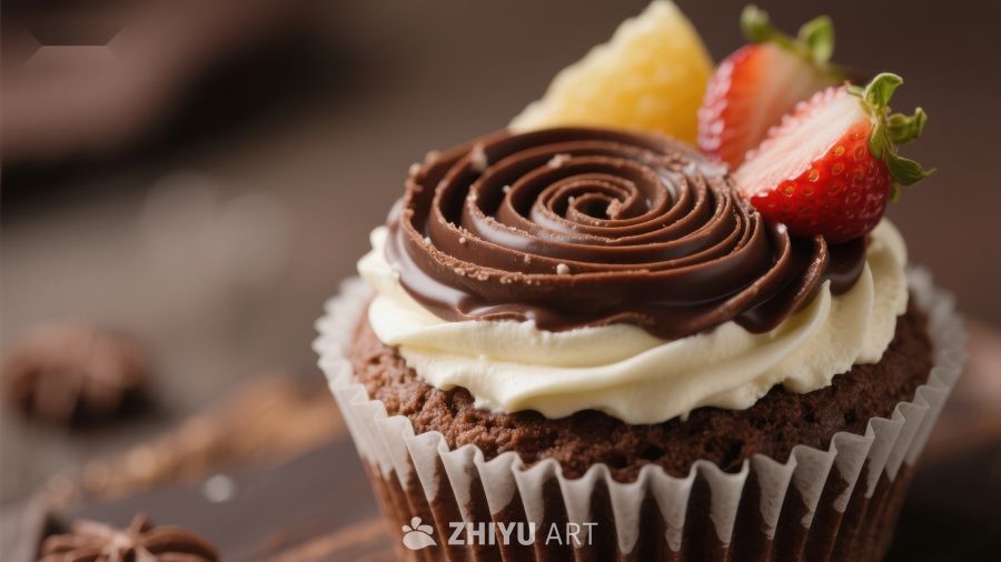 巧克力草莓纸杯蛋糕