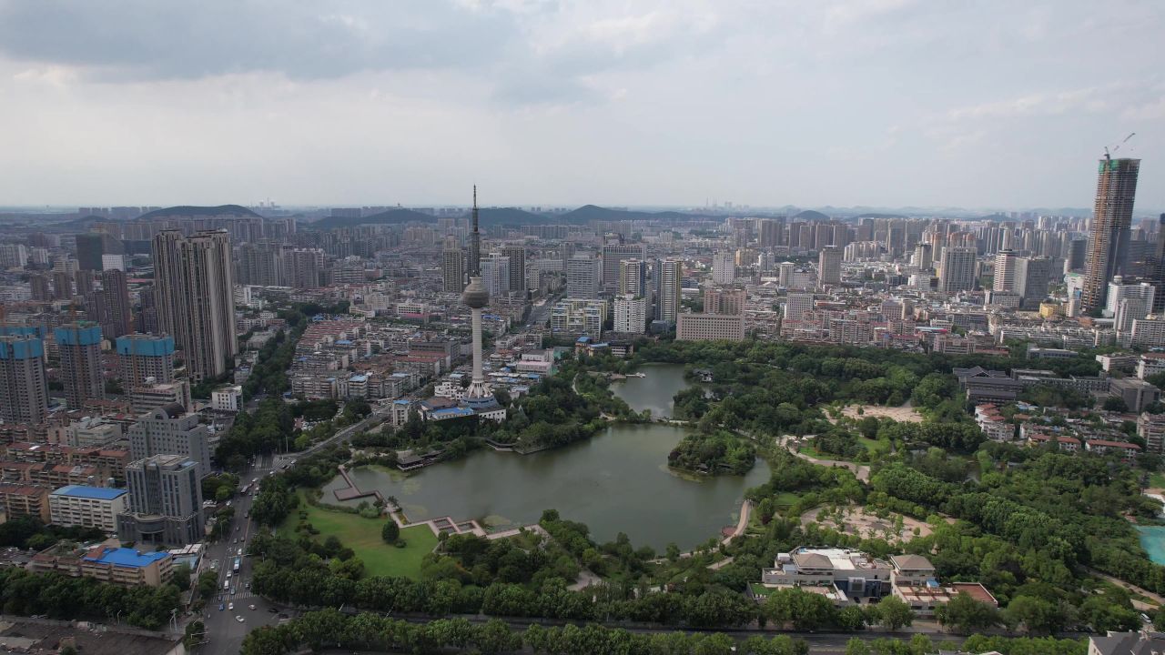 江苏徐州电视塔地标建筑航拍