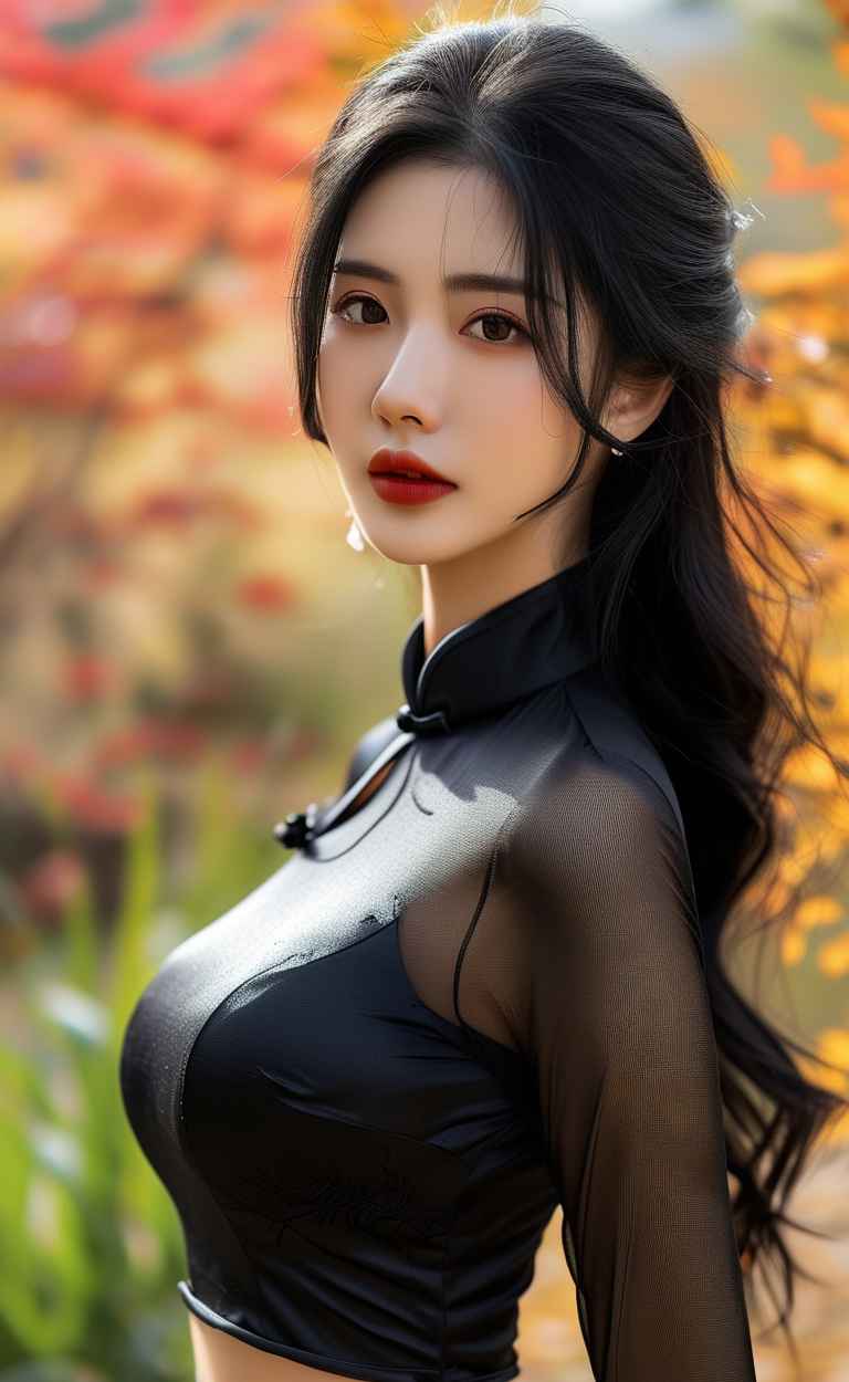 秋天美女户外摄影图 19