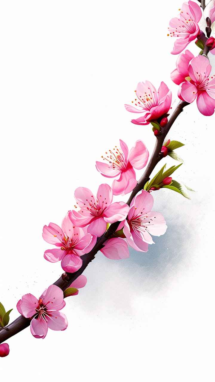 春季桃花元素插画 22