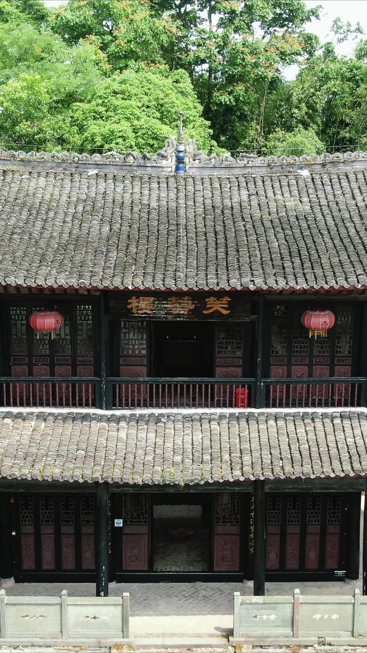 湖南洪江黔阳古城芙蓉楼竖屏航拍