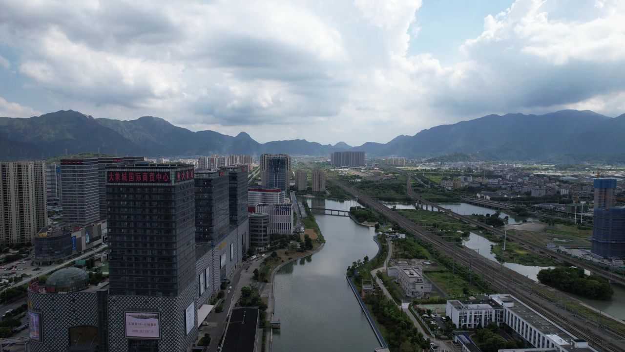浙江温州城市建设航拍 