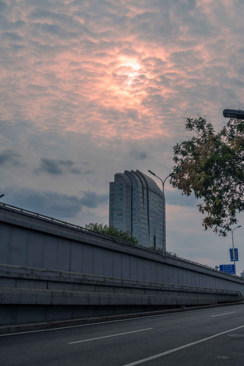 城市日落