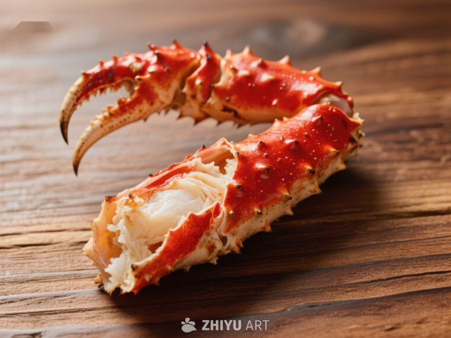 新鲜帝王蟹爪特写