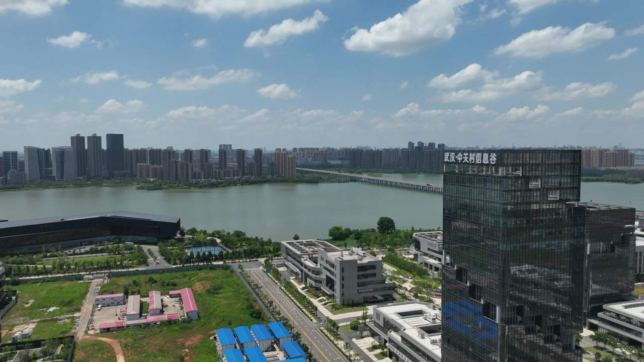 航拍武汉江夏区
