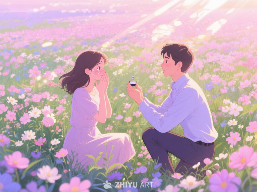 花海中求婚的浪漫瞬间 356