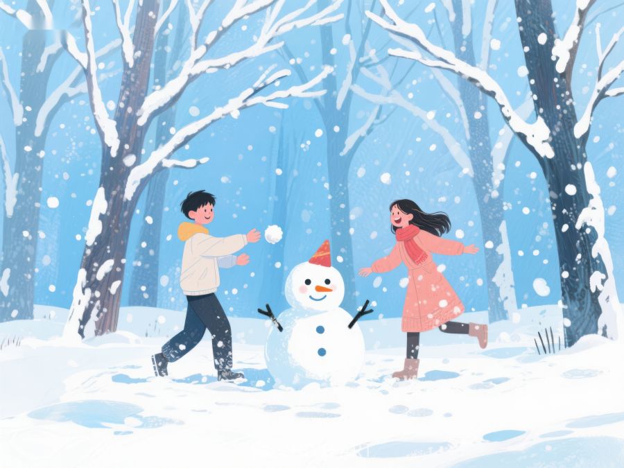 冬日雪地，欢乐堆雪人 88