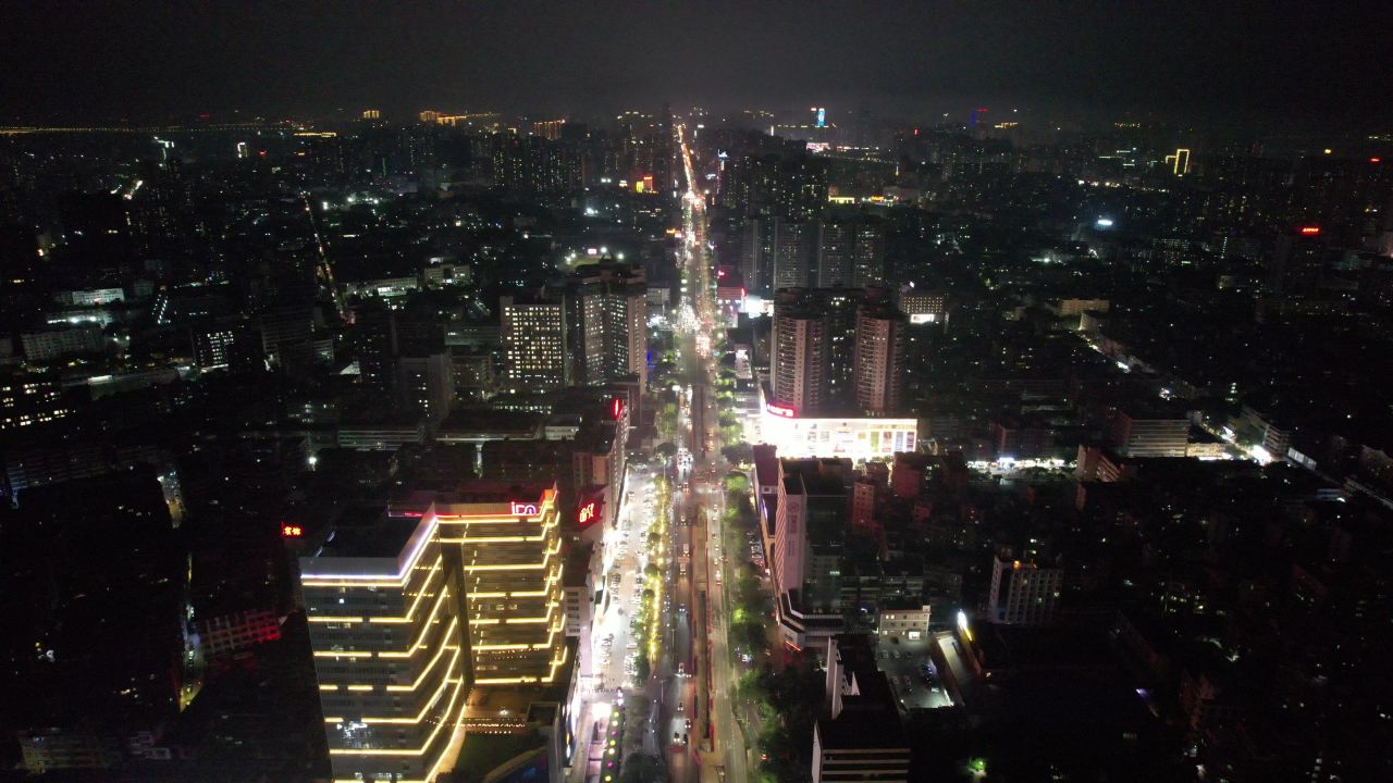 城市夜景灯光交通