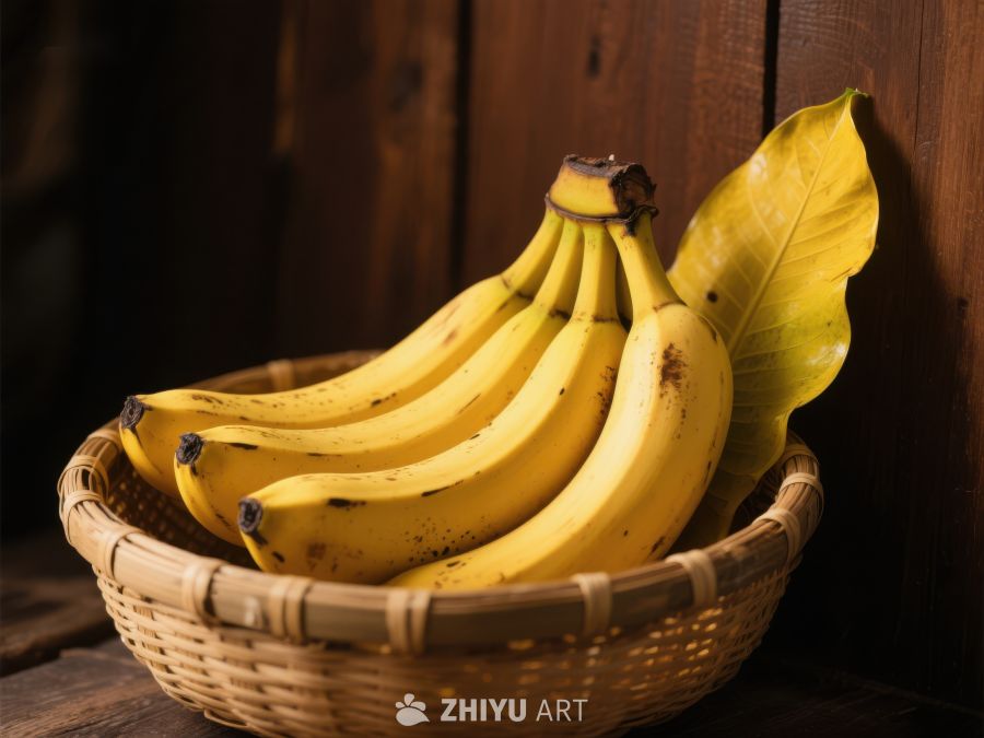 篮子里的香蕉与绿叶 226