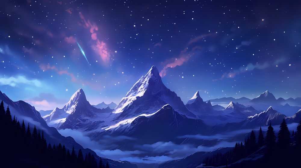 夜景的山更加的梦幻