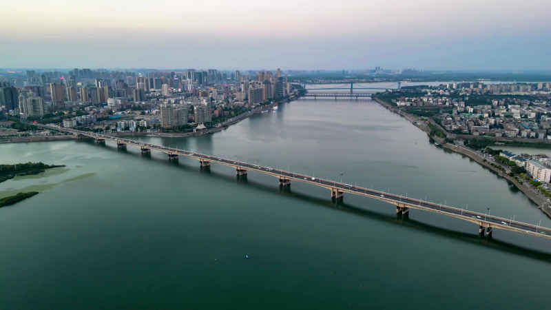 湖北襄阳城市风光航拍摄影图