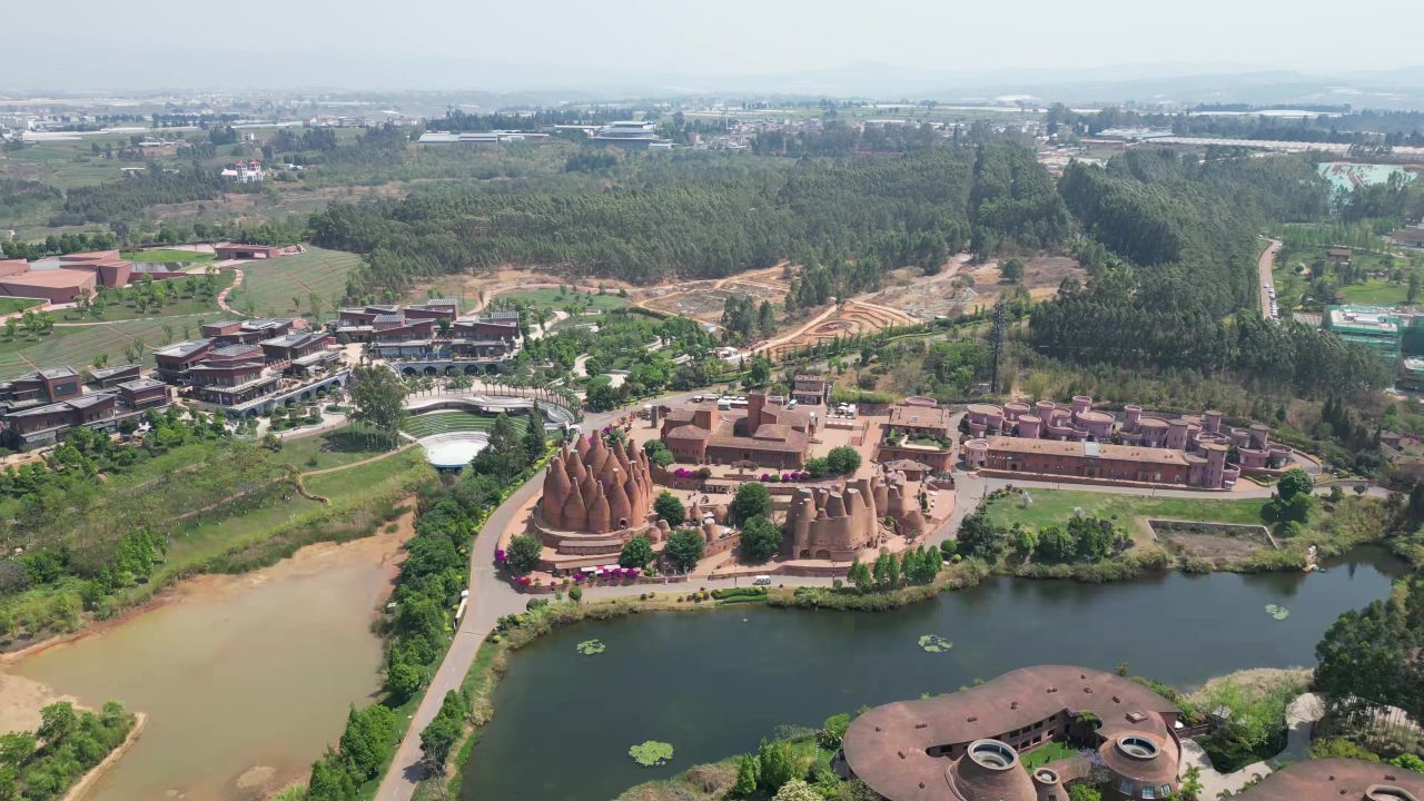 云南弥勒东方韵景区航拍 
