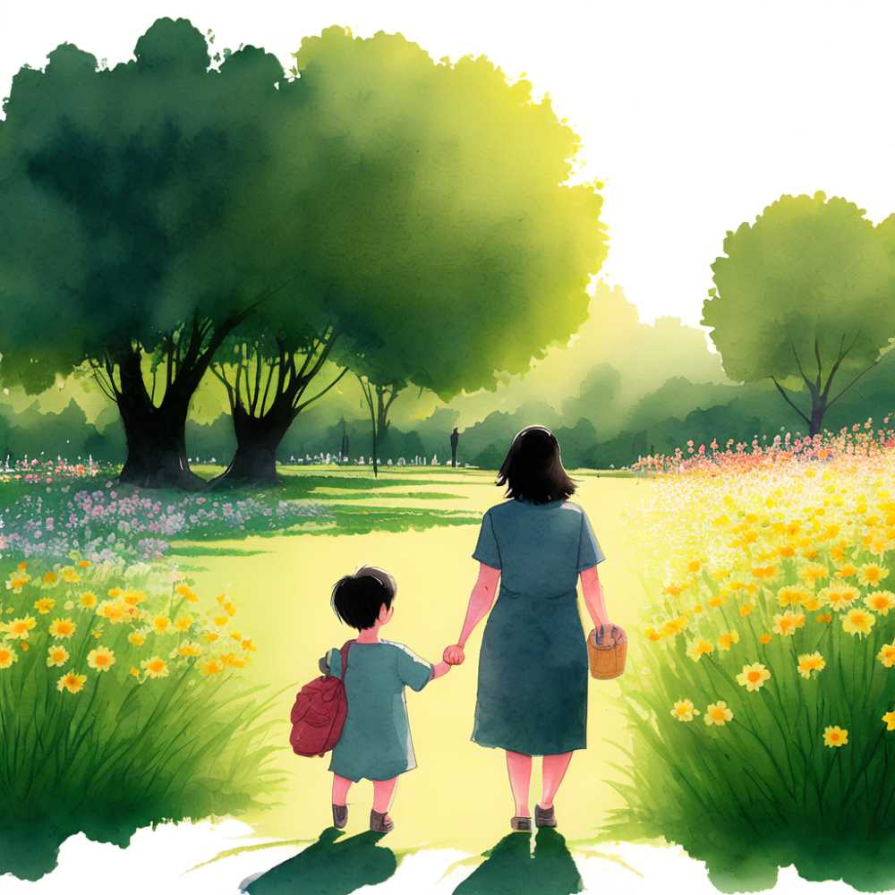 母亲节孩子和妈妈